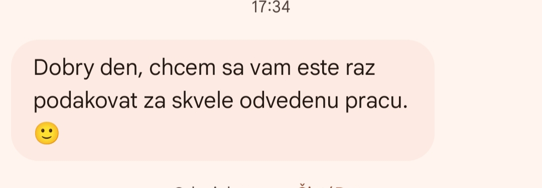 Poďakovanie za odvedenú prácu
