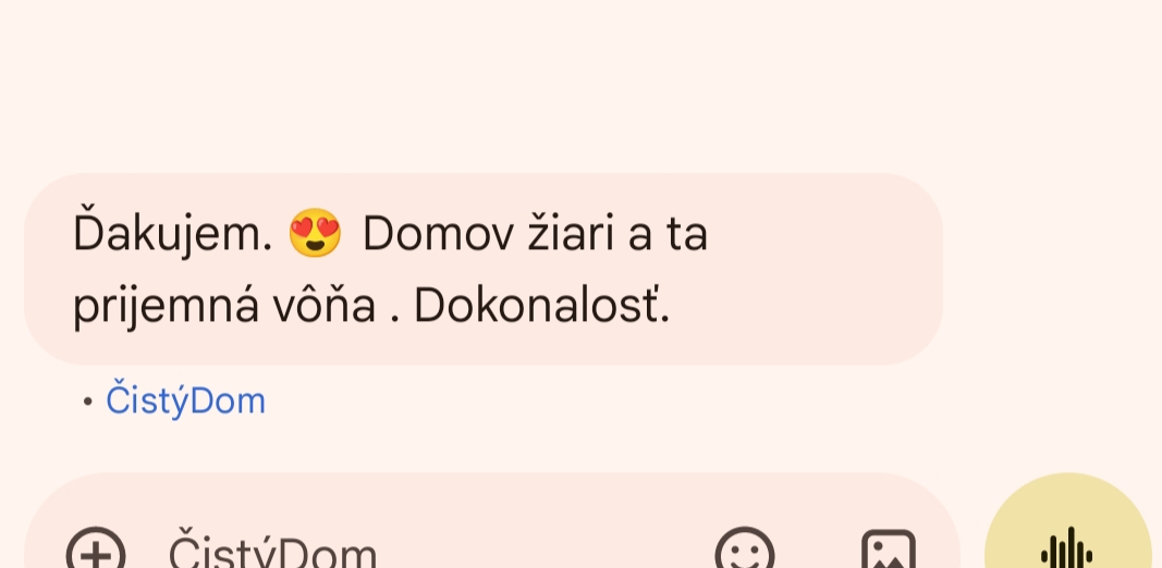 Pochvala za čistý a voňavý domov